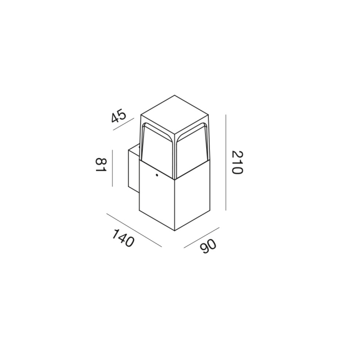 GEALUCE Applique in alluminio antracite-marrone diffusore policarbonato 1XE27 non incl. GEALUCE Applique in alluminio antracite-marrone diffusore policarbonato 1XE27 non incl.